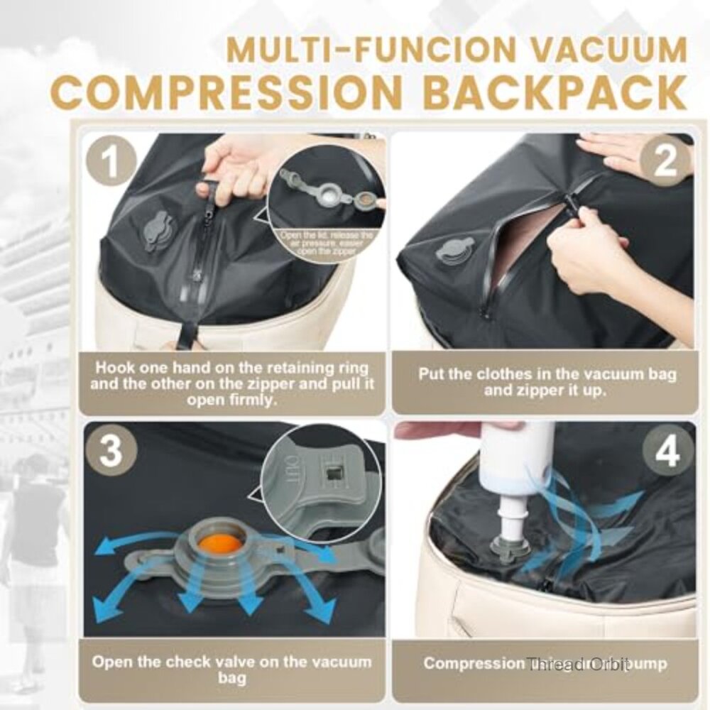 Vacuum Compression Backpack with Pump, 18x14x8 In… - image 5